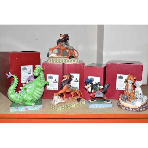 364 - FIVE BOXED DISNEY TRADITIONS RESIN SCULPTURES, comprising 'A Boys Best Friend' Elliot from Pete's Dr... 