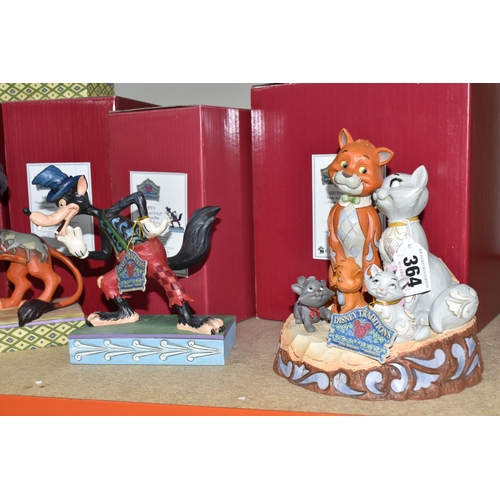 364 - FIVE BOXED DISNEY TRADITIONS RESIN SCULPTURES, comprising 'A Boys Best Friend' Elliot from Pete's Dr... 