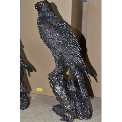 365 - FOUR BOXED ENESCO 'STUDIO BRONZE' RESIN ANIMAL SCULPTURES, comprising three Eagle A28859, approximat... 