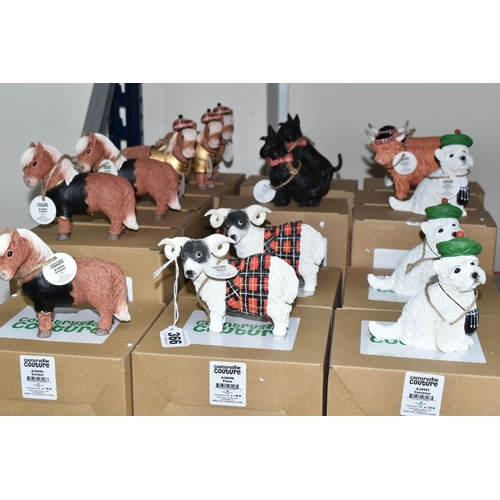 366 - FIFTEEN BOXED ENESCO 'COUNTRYSIDE COUTURE' ANIMAL SCULPTURES, comprising three A29255 Heather Shetla... 