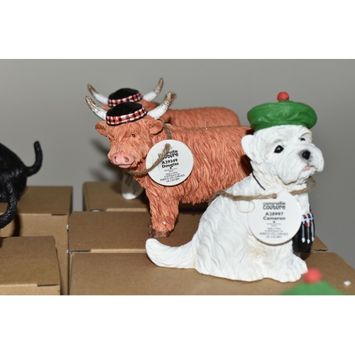 366 - FIFTEEN BOXED ENESCO 'COUNTRYSIDE COUTURE' ANIMAL SCULPTURES, comprising three A29255 Heather Shetla... 