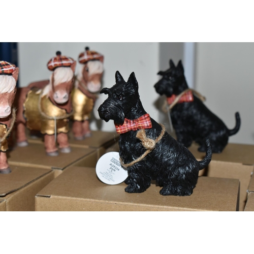 366 - FIFTEEN BOXED ENESCO 'COUNTRYSIDE COUTURE' ANIMAL SCULPTURES, comprising three A29255 Heather Shetla... 