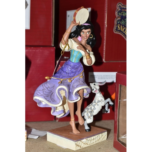 368 - FIVE BOXED DISNEY TRADITIONS RESIN FIGURES, comprising two 6008981 'Gifts of Peace' Rapunzel figurin... 