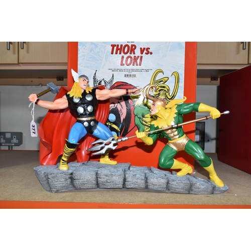 377 - A BOXED ENESCO MARVEL 'THOR VS LOKI' FIGURE GROUP, depicting the two superheroes in an action pose, ... 