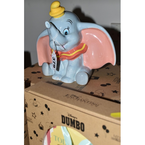 379 - TWO BOXED DISNEY ENCHANTING COLLECTION DUMBO MONEY BANKS, A29718, together with six boxed 'Dumbo' ce... 