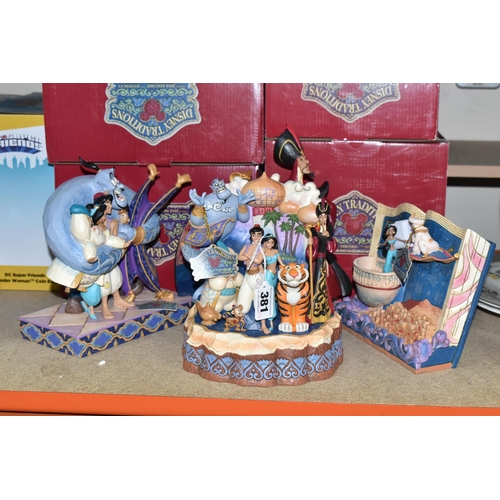 381 - FOUR BOXED DISNEY TRADITIONS JIM SHORE 'ALLADIN' FIGURES, comprising 'A Wonderous Place' 6008999, 'G... 