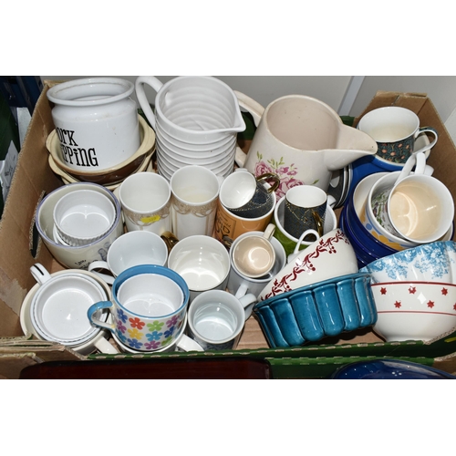 389 - FOUR BOXES AND LOOSE CERAMICS, to include a Denby Cotswold coffee pot, a TG Green 'Pork Dripping' po... 