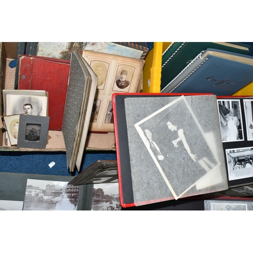 399 - TWO BOXES OF PHOTOGRAPH ALBUMS containing thirteen miscellaneous albums with a collection of various... 