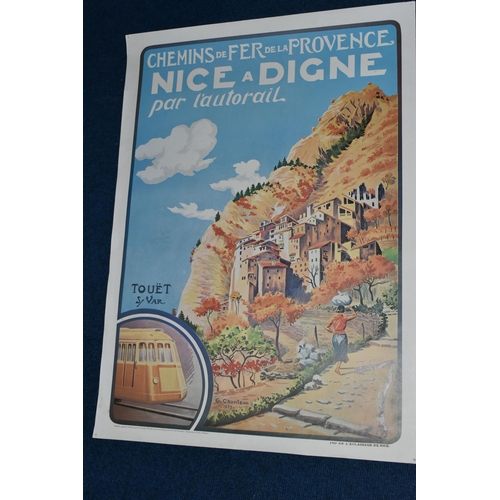 407 - A FOLDER OF POSTERS AND PRINTS, comprising two prints depicting art deco style ladies after Nelly De... 