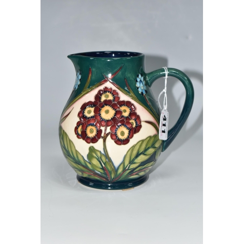 411 - A MOORCROFT POTTERY 'SPRINGTIME AT HOME' PATTERN JUG, limited edition 50/150, impressed and painted ... 