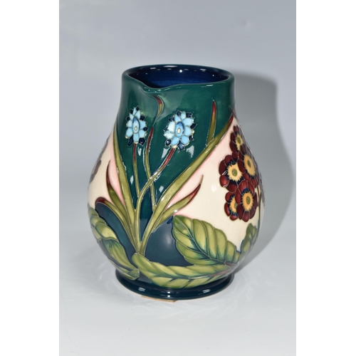 411 - A MOORCROFT POTTERY 'SPRINGTIME AT HOME' PATTERN JUG, limited edition 50/150, impressed and painted ... 