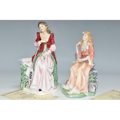 420 - TWO LIMITED EDITION ROYAL DOULTON FIGURINES, from the Shakespeare Ladies series, comprising Juliet H... 