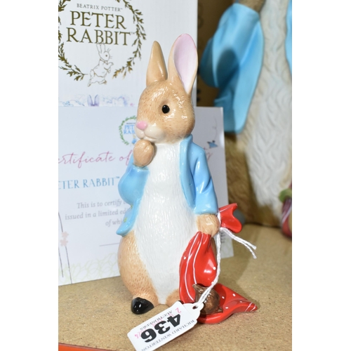 436 - A SELECTION OF BOXED ENESCO BEATRIX POTTER 'PETER RABBIT' COLLECTABLES, comprising three A29995 Pete... 