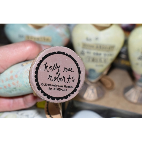 438 - A SELECTION HEART SHAPED ORNAMENTS AND MOTTO WALL PLAQUES, by Kelly Rae Roberts and others, comprisi... 