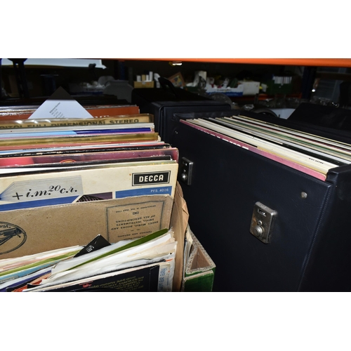 439 - TWO BOXES AND TWO CASES OF RECORDS, to include LP records and singles, artists include The Rolling S... 