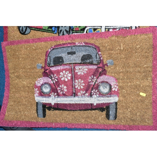 441 - THIRTEEN VOLKSWAGON THEMED DOORMATS IN AS NEW CONDITION, ten decorated with a VW Beetle and three de... 