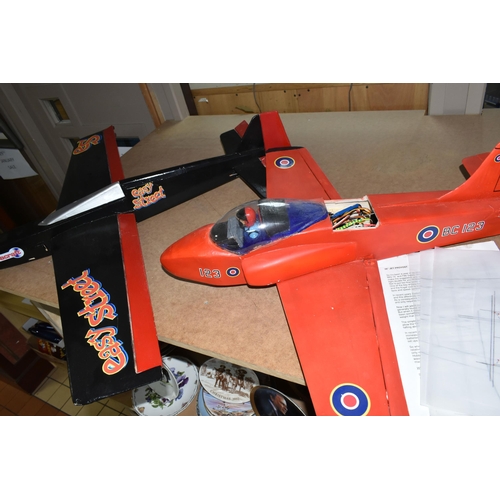 467 - THREE MODEL AIRCRAFT FOR SPARES OR REPAIR, comprising a Jet Provost with some flight control fitting... 