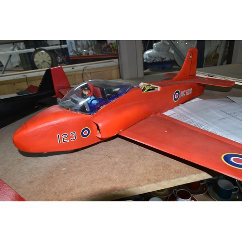 467 - THREE MODEL AIRCRAFT FOR SPARES OR REPAIR, comprising a Jet Provost with some flight control fitting... 