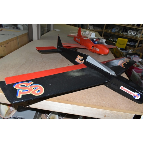 467 - THREE MODEL AIRCRAFT FOR SPARES OR REPAIR, comprising a Jet Provost with some flight control fitting... 