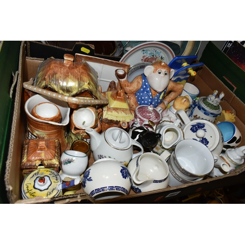 497 - FOUR BOXES OF CERAMICS AND SUNDRY ITEMS, to include a twenty one piece Wedgwood & Co Ltd 'Garden' pa... 