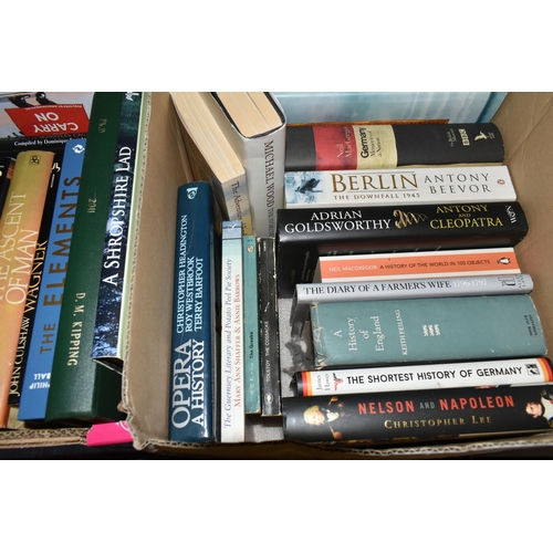 503 - EIGHT BOXES OF BOOKS, approximately one hundred and thirty titles in hardback and paperback formats ... 