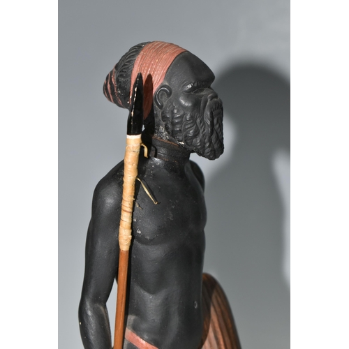 510 - AN AUSTRALIAN MID-CENTURY PIETER VAN DER HELDER ABORIGINAL FIGURE, a slip cast ceramic figure of a m... 