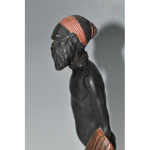 510 - AN AUSTRALIAN MID-CENTURY PIETER VAN DER HELDER ABORIGINAL FIGURE, a slip cast ceramic figure of a m... 