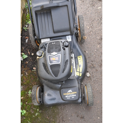 1004 - A McCULLOCH M53-625CMDW SELF PROPELLED PETROL LAWN MOWER with grass box (engine pulls freely starts ... 