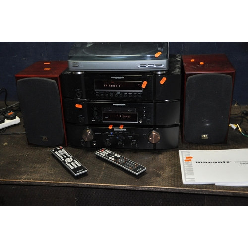 1053 - A MARANTZ AND MONITOR AUDIO COMPONENT HI FI comprising of a PM6003 Integrated Amplifier with remote ... 