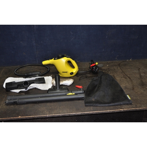 1071 - A KARCHER SC1 STEAM CLEANER with accessory bag, accessories, extension tubes etc (PAT pass and worki... 