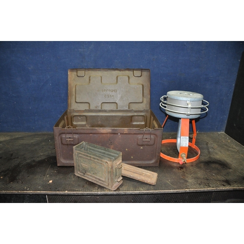 1074 - TWO VINTAGE AMMUNITION BOXES the largest being 62cm depth 38cm height 28cm and a Bullfinch No1351 ga... 