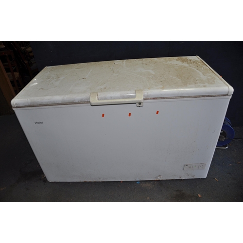 1117 - A LARGE HAIER CHEST FREEZER width 141cm depth 71cm height 85cm (PAT pass and working at -18 degrees