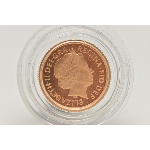 42 - A 22CT GOLD PROOF HALF SOVEREIGN COIN ELIZABETH II 22ct 2009, 3.99 grams, .916 fine, 19.30mm