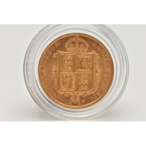 43 - A 22CT GOLD HALF SOVEREIGN VICTORIA JUBILEE HEAD 1887 22ct GOLD, 3.99 grams, 19.30mm, .916 fine