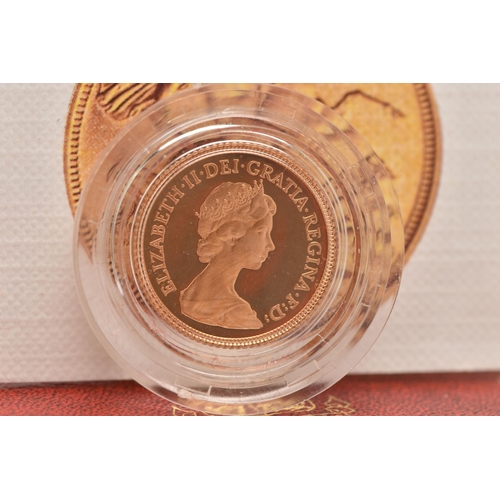 54 - A BOXED 1980 ELIZABETH II, 22CT PROOF GOLD HALF SOVEREIGN COIN, 3.99 grams, 19.30mm, in capsule with... 