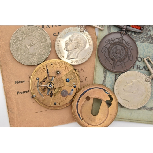 89 - AN ASSORTMENT OF WWII MEDALS AND NATIONAL REGISTRATION IDENTITY CARDS, three service medals, a comme... 