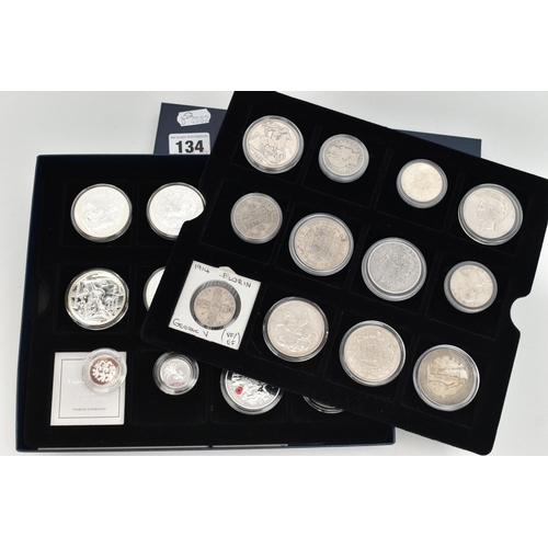 134 - A QUANTITY OF ROYAL MINT AND WESTMINSTER COINAGE, to include a 1911 British Trade Dollar with certif... 