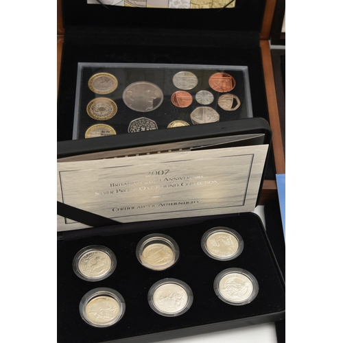 138 - A LARGE PLASTIC TUB TO INCLUDE MAINLY SILVER PROOF COINAGE A ROYAL MINT PREMIUM PROOF SET 2012, elev... 