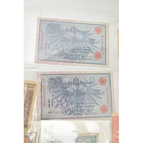 144 - A SMALL SELECTION OF WORLD BANKNOTES, to include banknotes 192-1940S a Peppiatt Blue-Pink crisp D95D... 