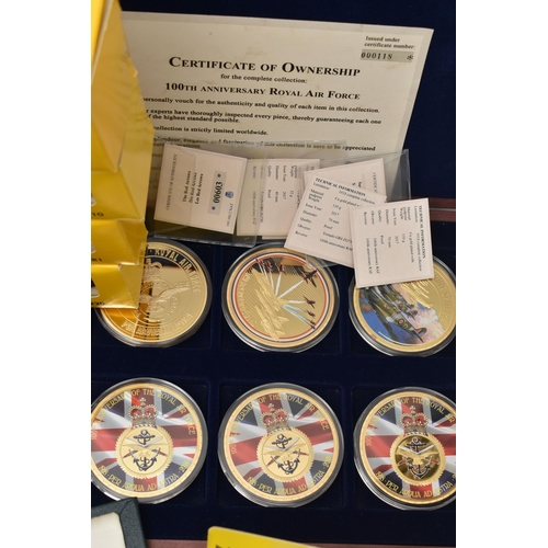 145 - THREE BOXES CONTAINING COINS ETC TO INCLUDE: THEIR FINEST HOUR Battle of Britain commemoratives of 6... 