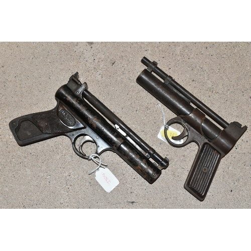 149 - A .22'' POST WWII WEBLEY & SCOTT SENIOR AIR PISTOL, batch no. 302, which is rusted throughout, half ... 