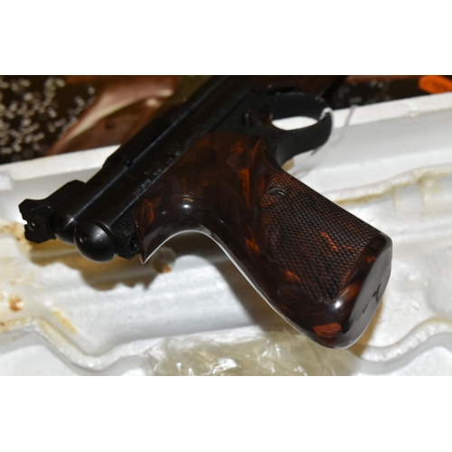 150 - A BOXED .22'' CROSMAN MODEL 300 MEDALLIST PUMP UP ACTION AIR PISTOL, serial no. 957782, it comes wit... 