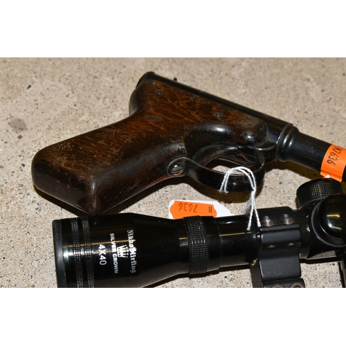 153 - ADIANA MOD 2 AIR PISTOL, no visible serial no., in working condition, light rusting and wear general... 