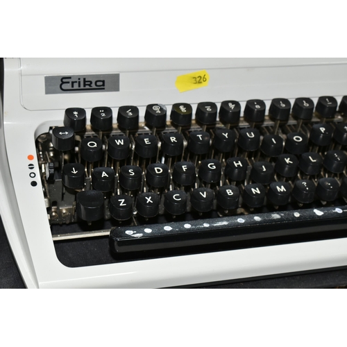 326 - SIX ROBOTRON 'ERIKA' TYPEWRITERS, mechanical model No.105 made in GDR, with carry cases (6 + 6 cases... 