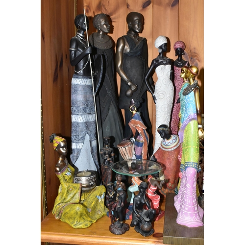 347 - A GROUP OF THIRTEEN 'AFRICAN' FIGURINES, comprising Africa 'Dancing Massai-Brights' 06182, two limit... 