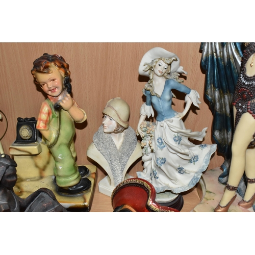 361 - A COLLECTION OF ORNAMENTS, comprising an Old Tupton Ware figurine 'The Poppy Girl', two chalkware wa... 