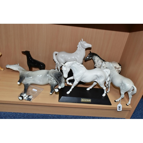 363 - A COLLECTION OF BESWICK HORSES, comprising a matt white 'Spirit Of Freedom' and 'Spirit Of Wisdom' (... 