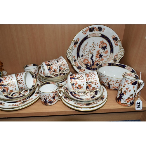 376 - A LATE NINETEENTH CENTURY ROYAL CHINA WORKS WORCESTER (GRAINGER AND CO) TEA SET, with Imari style pa... 