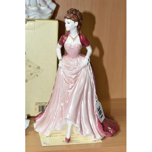 381 - SEVEN COALPORT FIGURINES, comprising limited edition Ladies of Fashion 'Joanne' Figurine of the Year... 