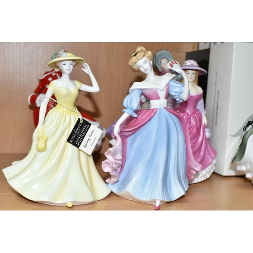 382 - NINE ROYAL DOULTON FIGURINES, comprising Pretty Ladies: Best of the Classics Amy HN4782 - Figure of ... 